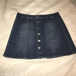 Button up denim skirt